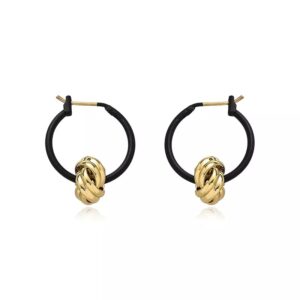 Black and Gold Hoop Earrings