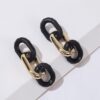 Black and Gold Chain Drop Earrings